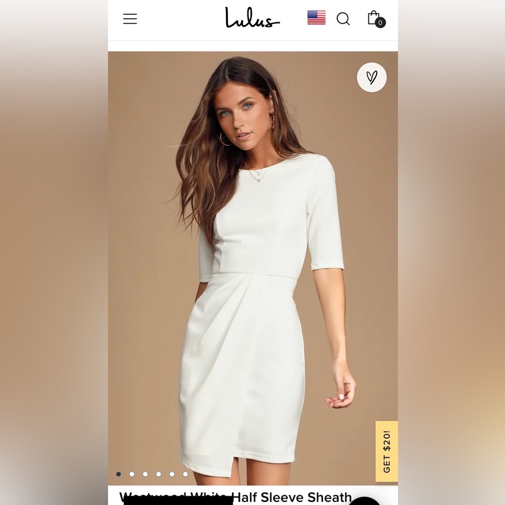 LuLus white half sleeve dress